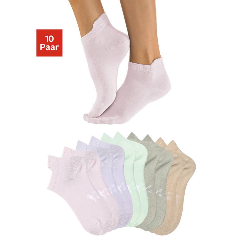 KANGAROOS Sneakersocken Damen 2x beige, 2x mint, 2x grün, 2x flieder, 2x rosa Gr.35-38 von Kangaroos