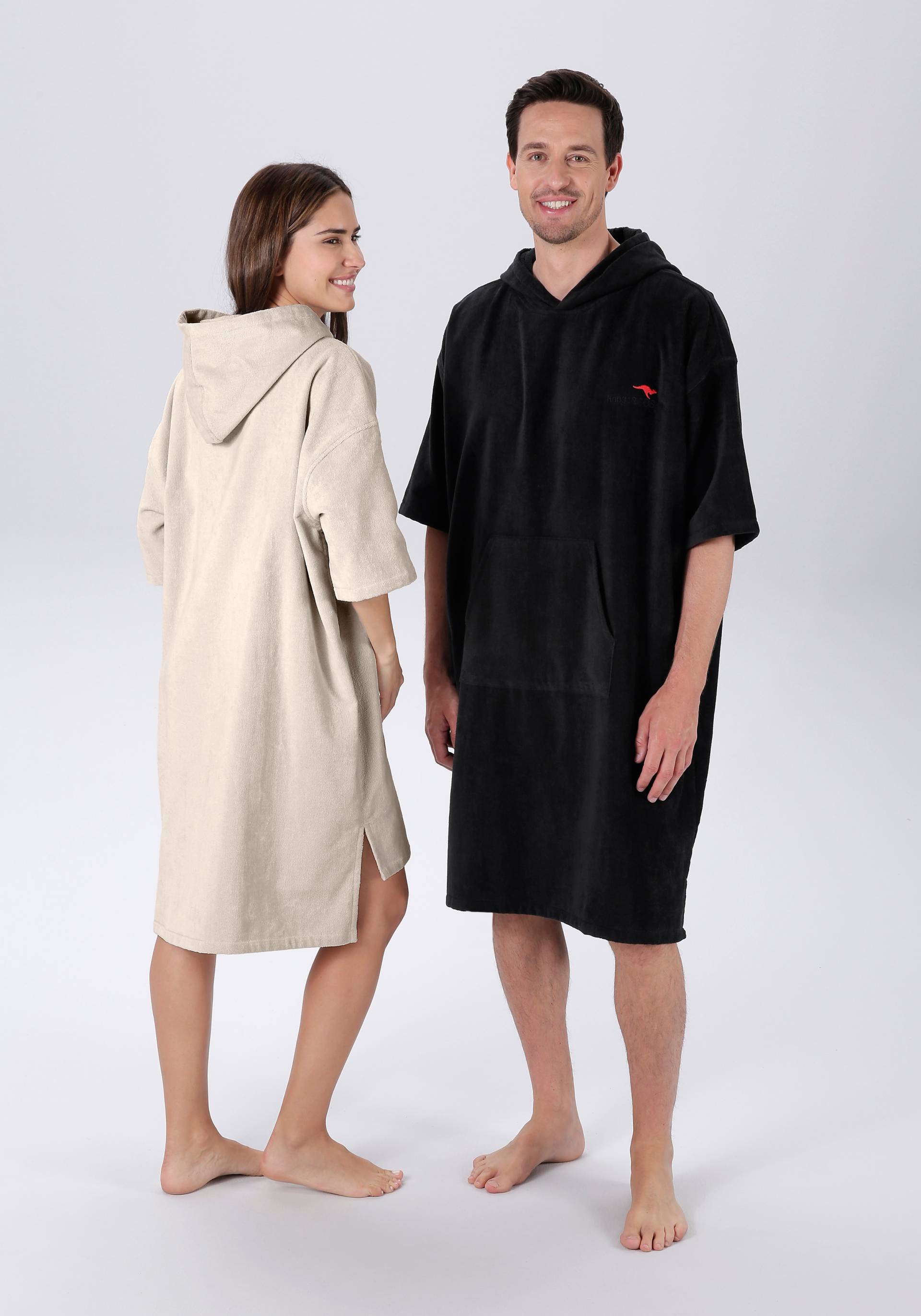 KangaROOS Badeponcho "Summer, ideal für Sauna, Spa & im Urlaub, Damen & Herren" 1 Stk. tlg., Surfponcho, mit Bauchtasche, 100% Baumwolle, Frottee von Kangaroos