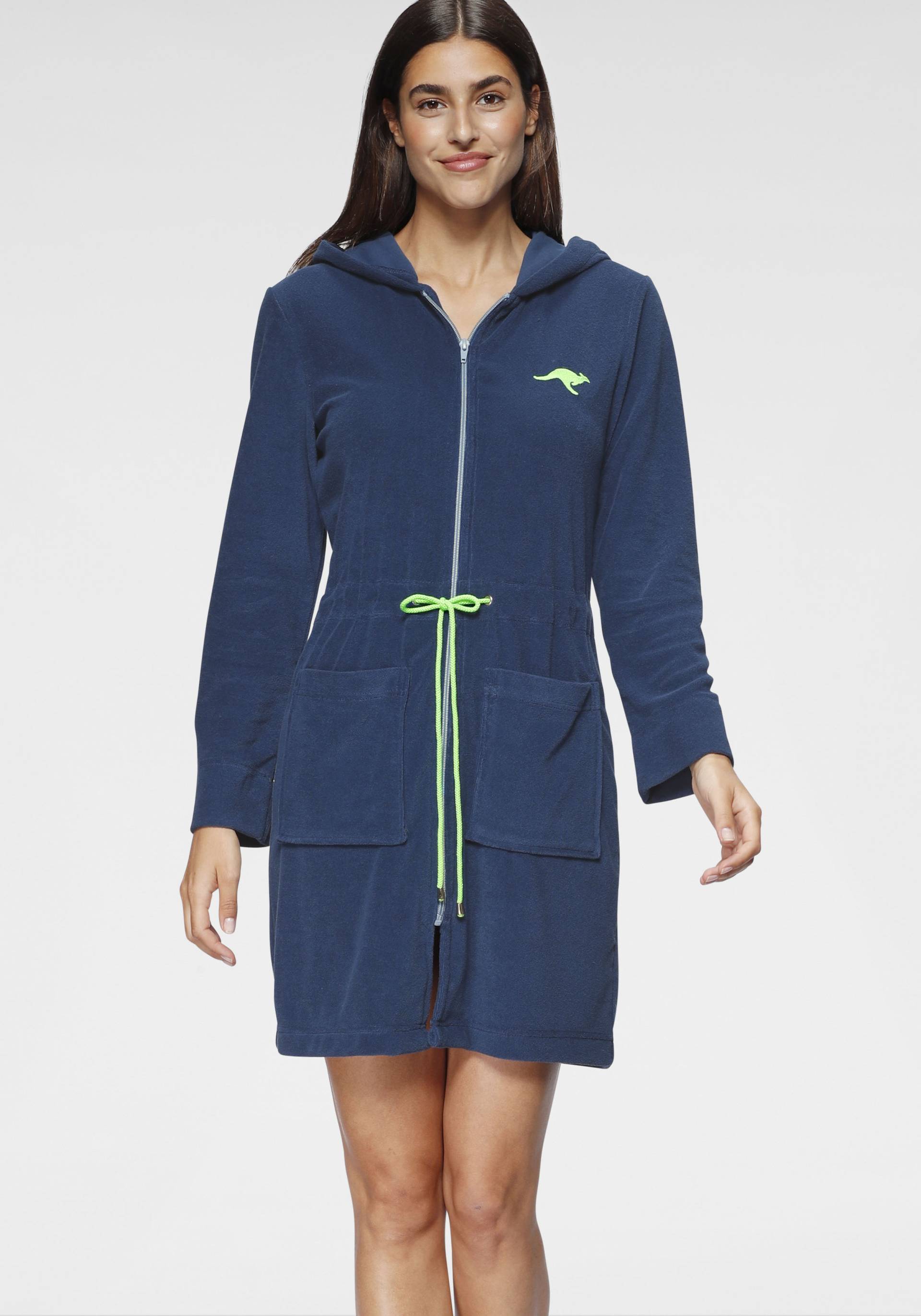KangaROOS Damenbademantel "Kira, ideal für Sauna & Spa, Hotelbademantel, Morgenmantel" 1 Stk. tlg., mit Bindekordel, kurz, Bademäntel für Damen, XS-3XL von Kangaroos