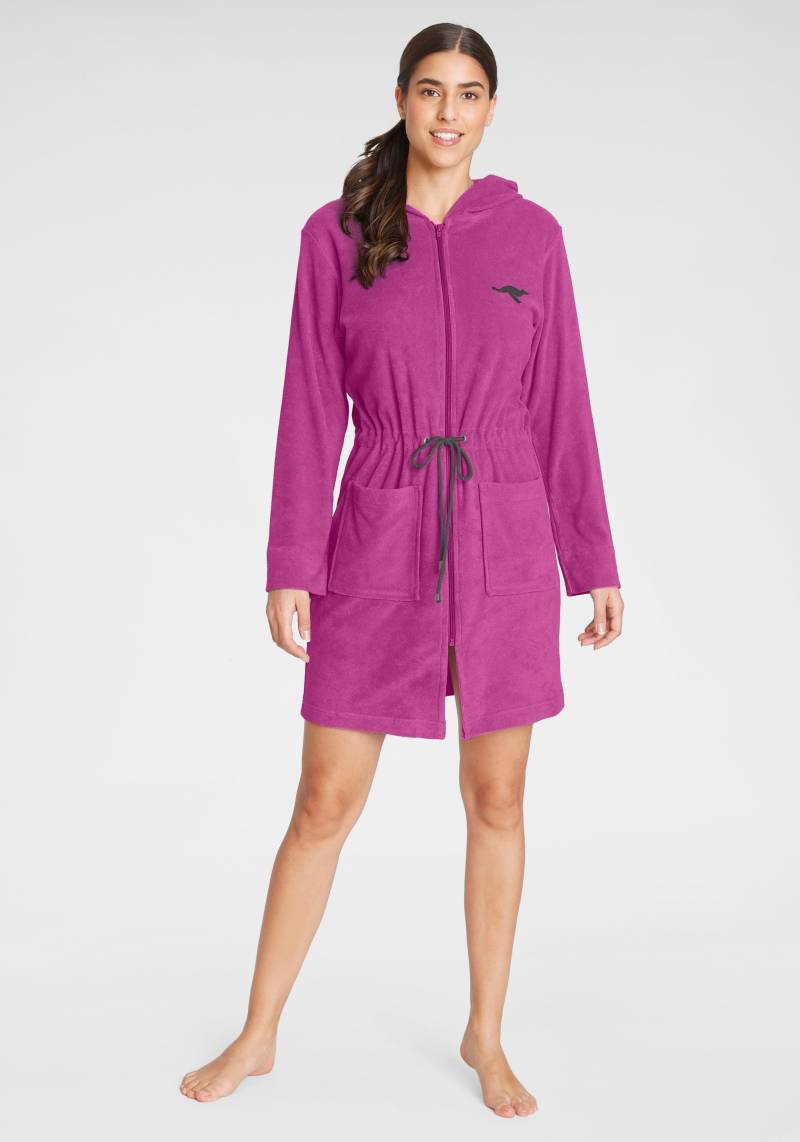 KangaROOS Damenbademantel "Kira, ideal für Sauna & Spa, Hotelbademantel, Morgenmantel" 1 Stk. tlg., mit Bindekordel, kurz, Bademäntel für Damen, XS-3XL von Kangaroos