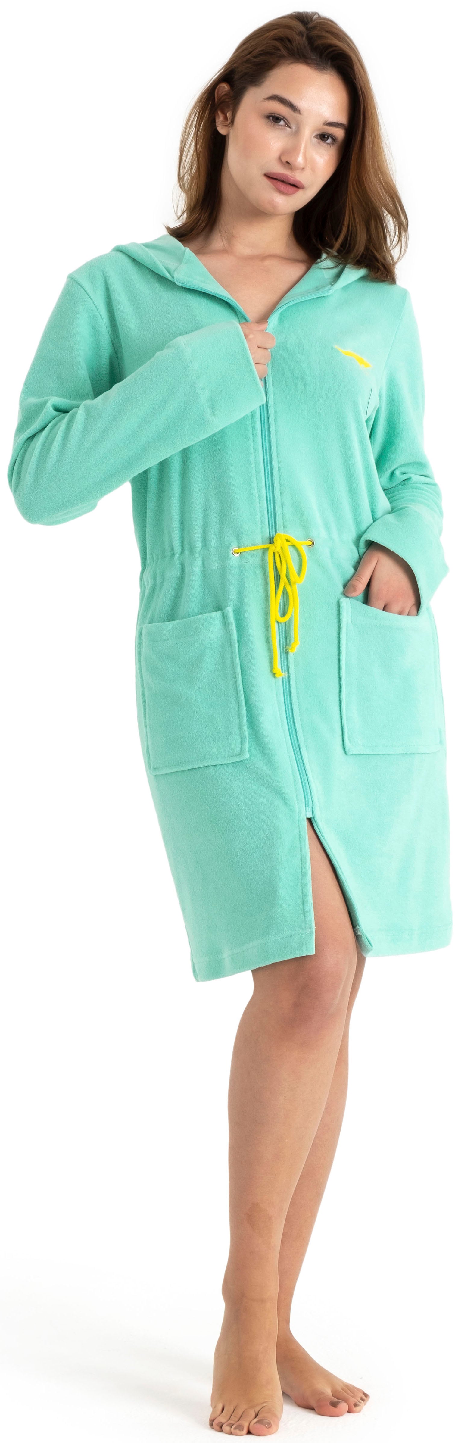 KangaROOS Damenbademantel "Kira, ideal für Sauna & Spa, Hotelbademantel, Morgenmantel" 1 Stk. tlg., mit Bindekordel, kurz, Bademäntel für Damen, XS-3XL von Kangaroos