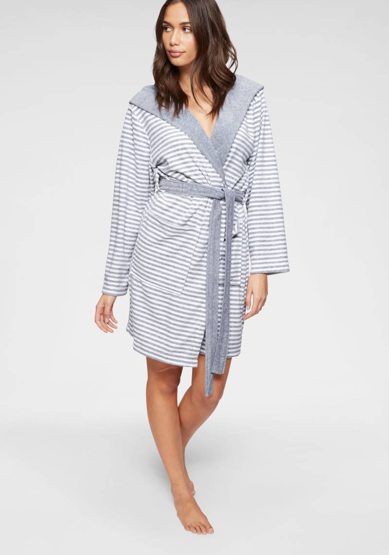 KangaROOS Damenbademantel "Luana, ideal für Sauna & Spa, Hotelbademantel, Morgenmantel" 1 Stk. tlg., Streifen - Bademantel für Damen, gestreift, XS-3XL von Kangaroos