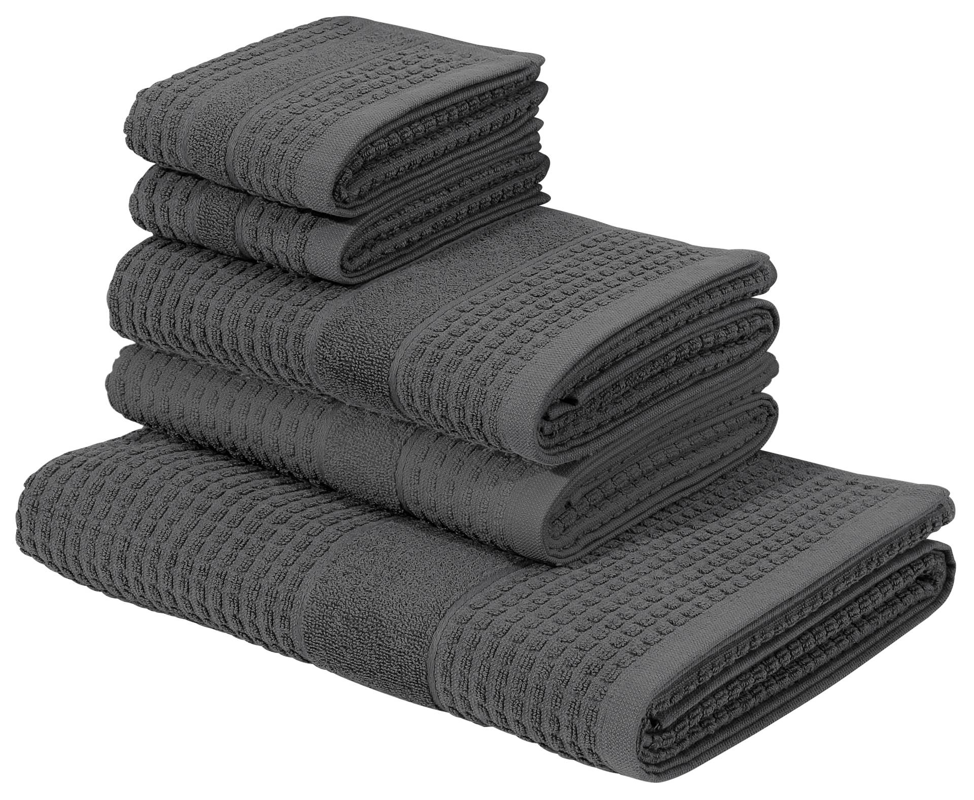 KangaROOS Handtuch Set "Summer, Duschtuch, Handtuch, Gästeücher" Set Frottier einfarbiges Handtuch-Set aus 100% Baumwolle, Hoch-Tief-Effekt von Kangaroos