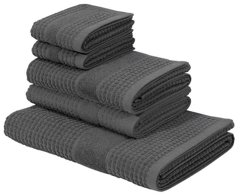 KangaROOS Handtuch Set "Summer, Duschtuch, Handtuch, Gästeücher" Set Frottier einfarbiges Handtuch-Set aus 100% Baumwolle, Hoch-Tief-Effekt von Kangaroos