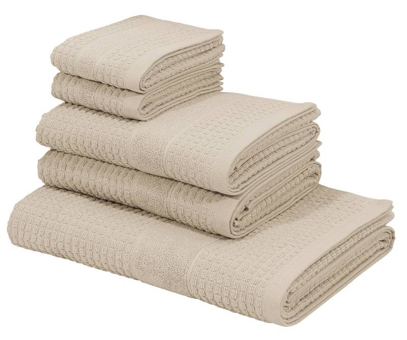 KangaROOS Handtuch Set "Summer, Duschtuch, Handtuch, Gästeücher" Set Frottier einfarbiges Handtuch-Set aus 100% Baumwolle, Hoch-Tief-Effekt von Kangaroos