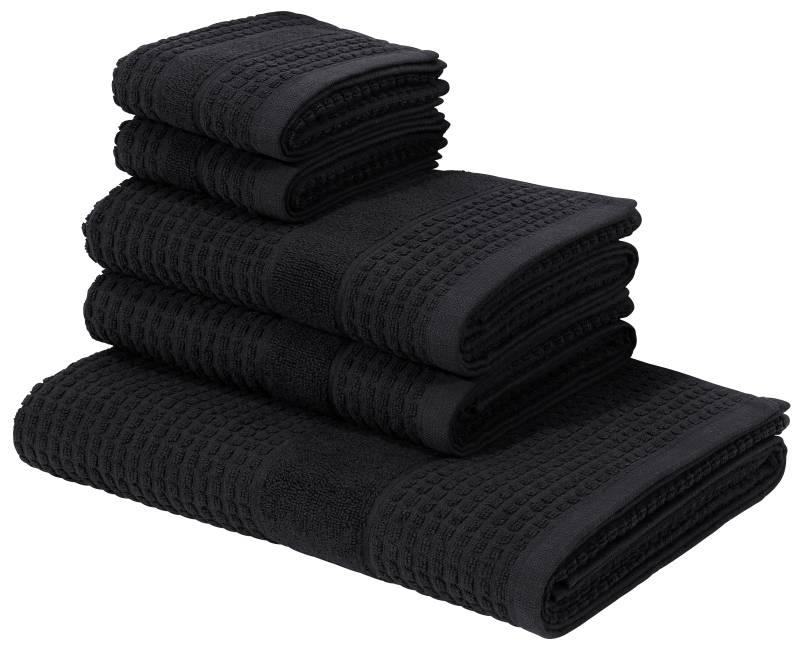 KangaROOS Handtuch Set "Summer, Duschtuch, Handtuch, Gästeücher" Set Frottier einfarbiges Handtuch-Set aus 100% Baumwolle, Hoch-Tief-Effekt von Kangaroos