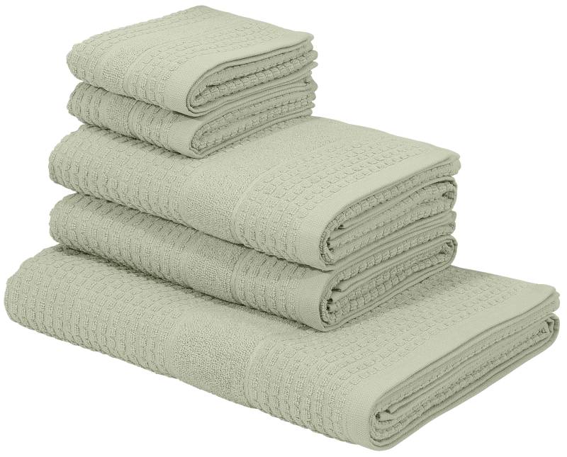 KangaROOS Handtuch Set "Summer, Duschtuch, Handtuch, Gästeücher" Set Frottier einfarbiges Handtuch-Set aus 100% Baumwolle, Hoch-Tief-Effekt von Kangaroos