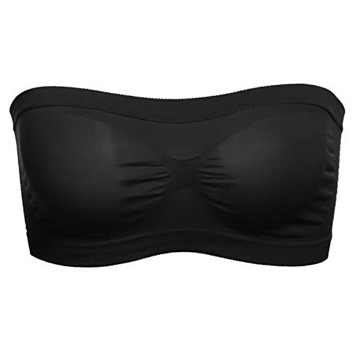 Damen ohne Naht Tubo-BH ohne Träger Basic Elastische Trägerlose Top Bandeau Unterwäsche Regular Fit Boob-Röhre Damen Bandeau ohne elastische Träger ohne ohne ohne M Schwarz Damen ohne Naht Tubo-BH ohne Träger Basic Elastische Trägerlose Top Bandeau Unterwäsche Regular Fit Boob-Röhre Damen Bandeau ohne elastische Träger ohne ohne ohne M Schwarz von Kangmeile