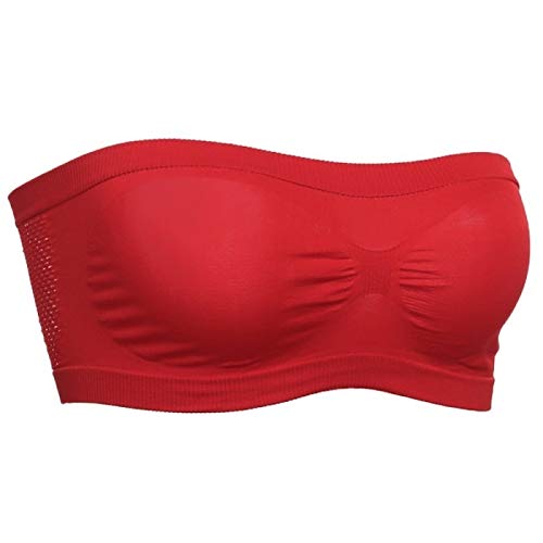 Tube Top, Damen Basic Stretch Trägerlose Nahtlose Tube BH Top Bandeau Unterwäsche Regular, Damen Plain Boob Tube Elastische Trägerlose Brust Wrap Bandeau, Weiche Weste BH Crop Top, Free Size von Mrisata