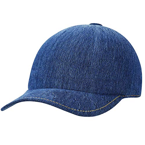 Kangol Adjustable Spacecap Sommercap Sonnencap Strandcap Baumwollcap Baseballcap Cap Damen/Herren - Metallschnalle, mit Schirm, Schirm Sommer Frühling-Sommer - One Size blau von Kangol