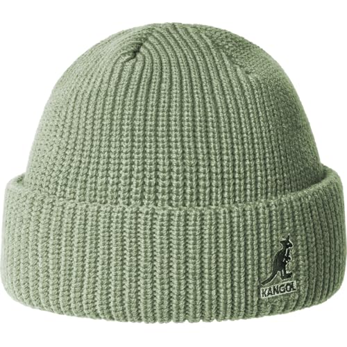 Kangol Cardinal 2 Way Beanie Dockermütze Strickmütze Wintermütze Damen/Herren - mit Umschlag, Docker Winter Herbst-Winter - One Size grün von Kangol