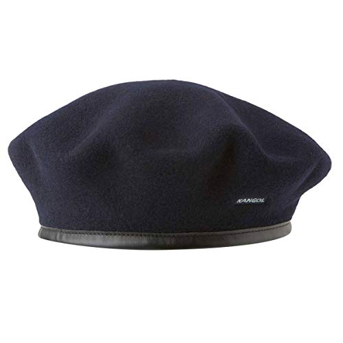 Kangol Beret Monty Baskenmütze Damenbaske Wollbaske Herrenbaske Baske Damen/Herren - mit Einfass Frühling-Sommer Herbst-Winter Winter - XL (60-61 cm) blau von Kangol