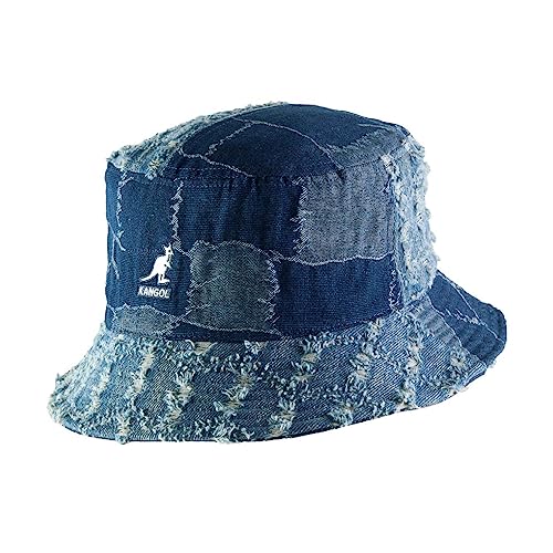 Kangol Denim Mashup Bucket Fischerhut Baumwollhut Sommerhut Sonnenhut Stoffhut Anglerhut (L (58-59 cm) - Denim) von Kangol