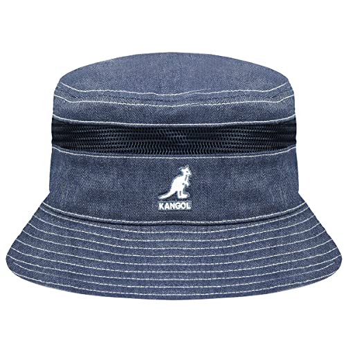 Kangol Distressed Cotton Mesh Bucket Navy Größe S-M von Kangol