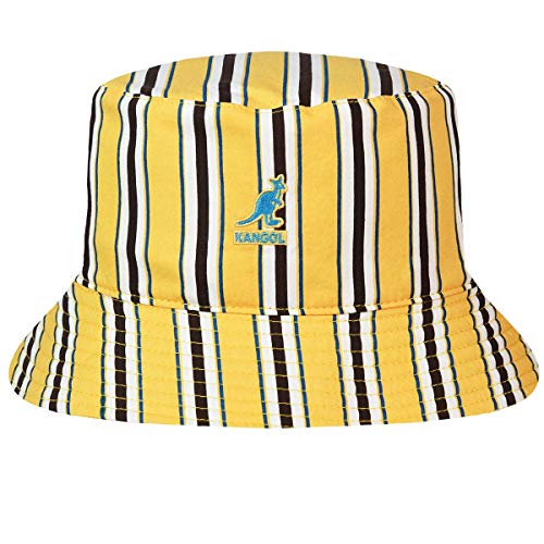 Kangol Double Pattern Bucket Wendehut Baumwollhut Sommerhut Sonnenhut Fischerhut (S (54-55 cm) - gelb) von Kangol