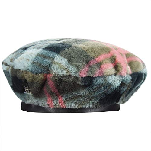 Kangol Faux Fur Baskenmütze Baske Damenbaske Winterbaske (S/M (54-57 cm) - Oliv) von Kangol