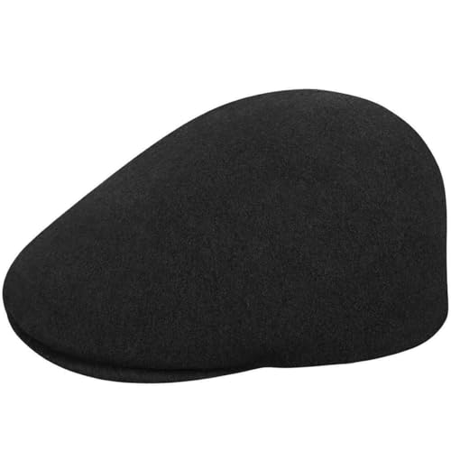 Kangol Seamless Wool Gatsby 507 Flatcap Schiebermütze Schnabelmütze Gatsbymütze Wollcap Schirmmütze Damen/Herren - mit Schirm, Schirm Winter Herbst-Winter - XL (60-61 cm) schwarz von Kangol