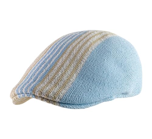 Kangol League 507 Flatcap Schirmmütze Schiebermütze (L (58-59 cm) - beige-blau) von Kangol