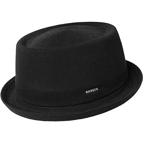 Kangol Mowbray Pork Pie Stoffhut Sommerhut Musikerhut Trendhut Bambushut Herren - Sommer Frühling-Sommer - S (54-55 cm) schwarz von Kangol