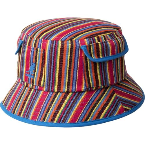 Kangol Multi Color Stripe Bucket Stoffhut Sommerhut Sonnenhut Fischerhut Damen/Herren - Frühling-Sommer Sommer - L/XL (58-61 cm) bunt von Kangol