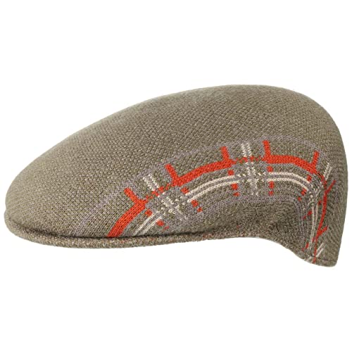 Kangol Plaid Stripe 504 Flatcap Schirmmütze Schiebermütze (S (54-55 cm) - Oliv) von Kangol