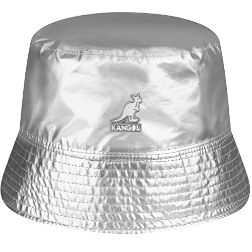 Kangol Rave Sport Bucket Wendehut Stoffhut Fischerhut Damen/Herren - mit Futter Sommer Frühling-Sommer - M (56-57 cm) Silber von Kangol