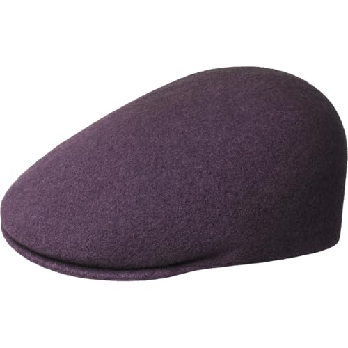 Kangol Seamless Wool Gatsby 507 Flatcap Schiebermütze Schnabelmütze Gatsbymütze Wollcap Schirmmütze Damen/Herren - mit Schirm, Schirm Winter Herbst-Winter - XL (60-61 cm) Pflaume von Kangol