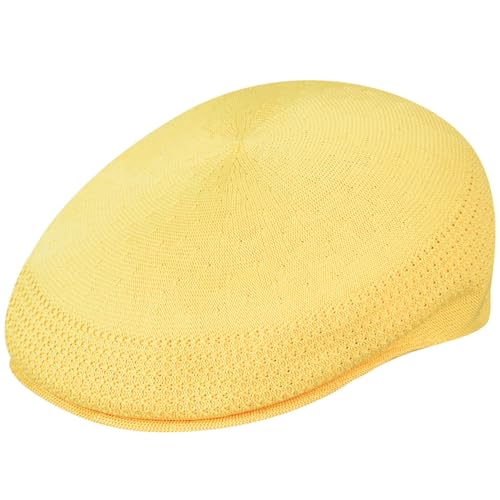 Kangol Tropic Ventair Flatcap 504 Schiebermütze Schirmmütze Herrencap Sommercap Damencap Pepe Damen/Herren - mit Schirm Frühling-Sommer - M (56-57 cm) gelb von Kangol