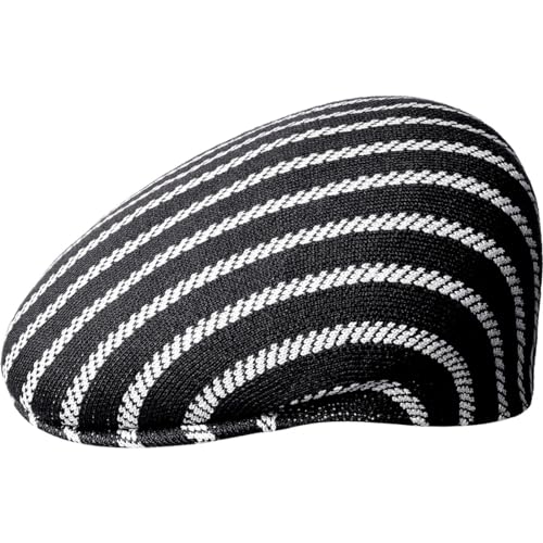 Kangol Unisex Twist Stripe 504 Baskenmütze, Schwarz/Weiß, 54 von Kangol