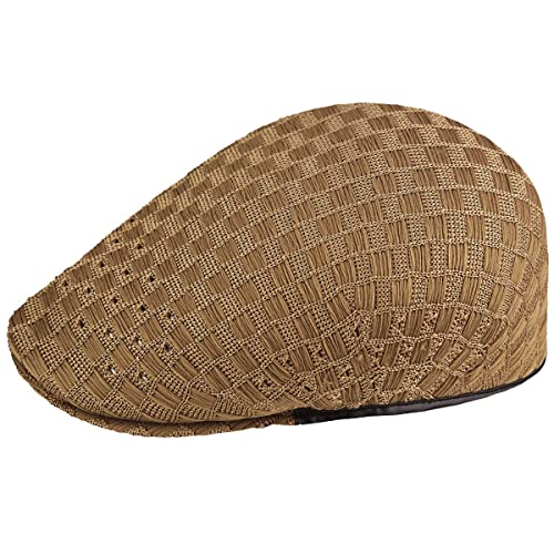 Kangol Ventair Ladder Stitch Flatcap Schirmmütze Schiebermütze (L (58-59 cm) - beige) von Kangol