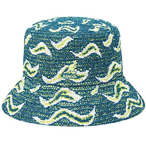Kangol Wave Camo Bucket Fischerhut Stoffhut Anglerhut Damen/Herren - mit Futter Winter Herbst-Winter - M (56-57 cm) Petrol von Kangol