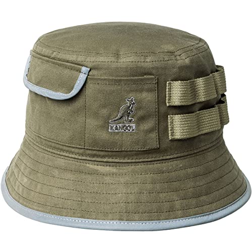 Kangol Waxed Utility Bucket Baumwollhut Stoffhut Anglerhut Sommerhut Sonnenhut (L (58-59 cm) - Oliv) von Kangol