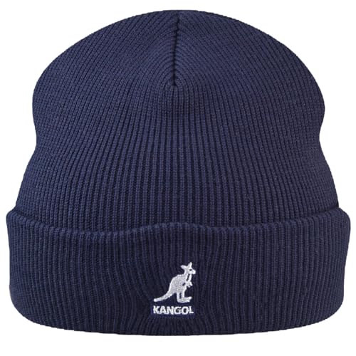Kangol Cuff Pull-On Beanie Wintermütze Mütze Strickmütze Umschlagmütze Strickbeanie Damen/Herren - mit Umschlag Winter Herbst-Winter - One Size blau von Kangol