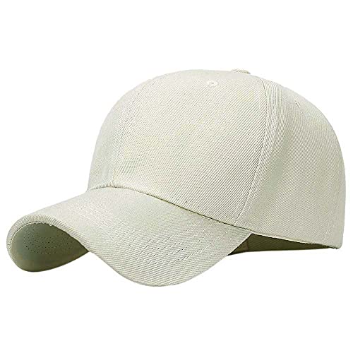 Kangqifen Herren Damen Einfache Einfarbiger Baseball Caps Kappe Mütze mit Klettverschluss Mehrfarbige Optionen Beige von Kangqifen