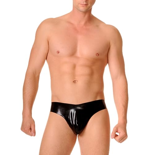 Kangxinsheng Modische Latex Slips für Herren,Gummi Herren Shorts G-String Tanga,Latex Mann Höschen Unterwäsche Cosplay Kostüm Party Clubwear Schwarz (Latex, Schwarz,XL) Kangxinsheng Modische Latex Slips für Herren,Gummi Herren Shorts G-String Tanga,Latex Mann Höschen Unterwäsche Cosplay Kostüm Party Clubwear Schwarz (Latex, Schwarz,XL) von Kangxinsheng