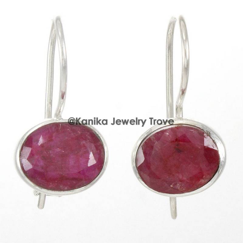 925 Sterling Silber Tauben Blutrot Rubin Ohrringe Für Frauen Und Mädchen von KanikaJewelryTrove