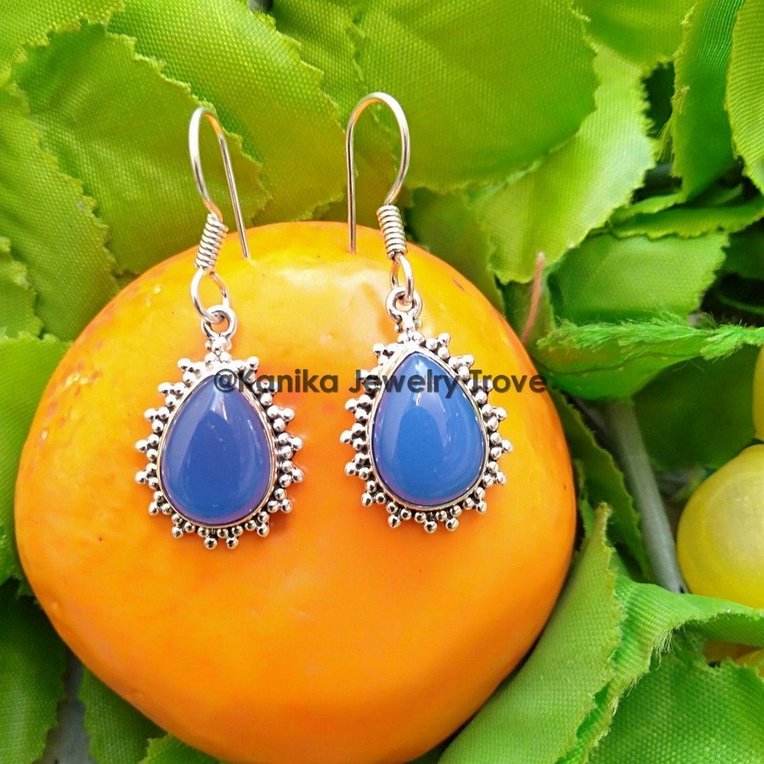 Chalcedon Ohrringe Schmuck Für Frauen, Sterling Silber Ohrringe, Edelstein Handgemachte Geschenk Sie, Osterohrringe von KanikaJewelryTrove
