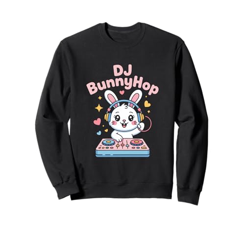 DJ Bunnyhop Süßer Hase DJ Kinder Party Musik Rave Sweatshirt DJ Bunnyhop Süßer Hase DJ Kinder Party Musik Rave Sweatshirt von Kaninchen DJ Kinder Party Musik Kawaii Rave