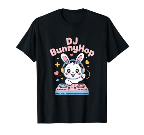 DJ Bunnyhop Süßer Hase DJ Kinder Party Musik Rave T-Shirt DJ Bunnyhop Süßer Hase DJ Kinder Party Musik Rave T-Shirt von Kaninchen DJ Kinder Party Musik Kawaii Rave