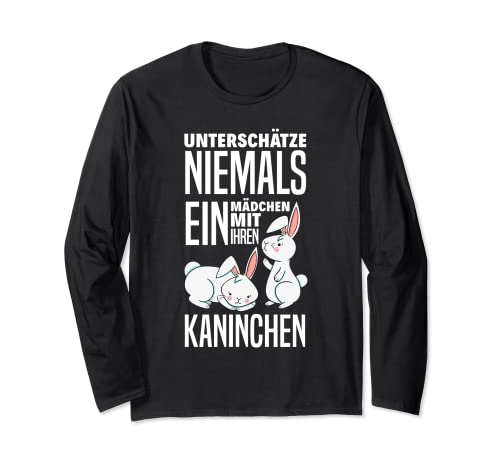 Unterschätze Niemals Ein Mädchen Mit Ihren Kaninchen Langarmshirt Unterschätze Niemals Ein Mädchen Mit Ihren Kaninchen Langarmshirt von Kaninchen Hase Hasen Haustier Geschenke
