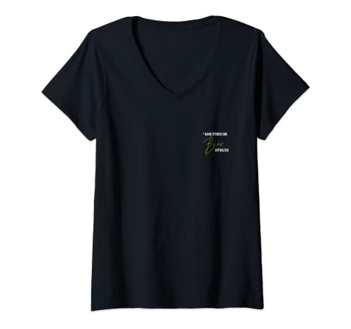 Damen Kann Spuren Von Bier Enthalten T-Shirt mit V-Ausschnitt Damen Kann Spuren Von Bier Enthalten T-Shirt mit V-Ausschnitt von Kann Spuren Von Bier Enthalten