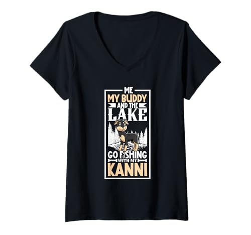 Damen Angeln und Kanni T-Shirt mit V-Ausschnitt Damen Angeln und Kanni T-Shirt mit V-Ausschnitt von Kanni Designs