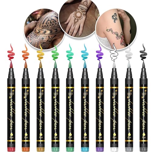 Kanoauo Körpermarker - Moderne Hautmalstifte,Waschbare Gesichtsfarbe 10 Farben Für Jugendliche Erwachsene Männer Kinder Cosplay Halloween von Kanoauo