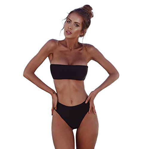 Bandeau Bikini TräGerlos Zweiteiliger Badeanzug Push Up Damen Bademode 2020,Kanpola Sexy Bikinioberteil+Bikinihose von Kanpola Bademode