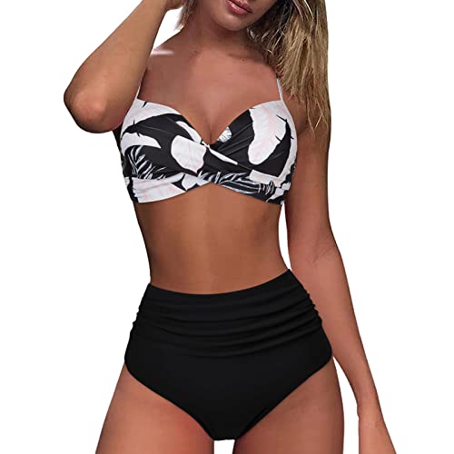 Damen Gepolstert Push-Up Bikini-Set Sexy Neckholder Zweiteilige Badeanzug Mit Cups,Kanpola Triangel Bikini Oberteil+String Bkinihose Schwimmanzug Strandmode von Kanpola Bademode