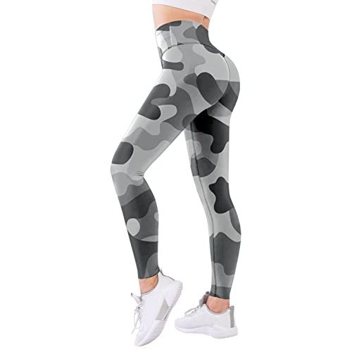 Camouflage Leggings Damen Lang Sportleggings High Waist Blickdicht Yoga Hose Push Up Leggings Stretch Sporthose Laufhose Gym Lauf Fitness Pants Kanpola von Kanpola Damen Sweatshirts