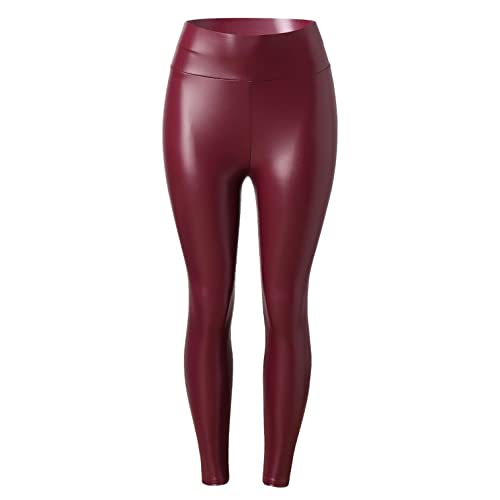 Damen Kunstleder Leggings Große Größen High Waist Stretch Sporthose Sportleggings PU Leder Yogahose Trainingshose Mode Laufhose Strumpfhose Streetwear Kanpola von Kanpola Damen Sweatshirts
