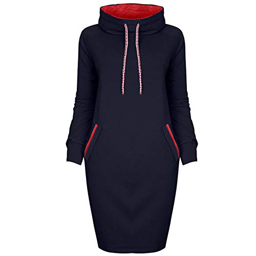 Kanpola Damen Hoodie Kleid Herbst Winter Langarm Sweatshirtkleid Kapuzenpullover Dress mit Taschen Elegant Sweatshirt Shirtkleider Schmaler Rock Tops von Kanpola Damen Sweatshirts