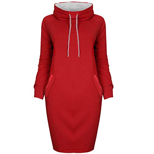 Kanpola Damen Hoodie Kleid Herbst Winter Langarm Sweatshirtkleid Kapuzenpullover Dress mit Taschen Elegant Sweatshirt Shirtkleider Schmaler Rock Tops von Kanpola Damen Sweatshirts