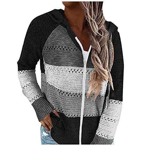Kanpola Damen Hoodie Oversize Kapuzenpullover Sweatshirt Patchwork Langarm Hoodies mit Reißverschluss,Herbst Winter Freizeit Slim Fit Kapuzensweatshirt Kapuzenpullis Tops von Kanpola Damen Sweatshirts